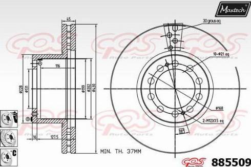 Maxtech 885509.6980 - Тормозной диск autosila-amz.com