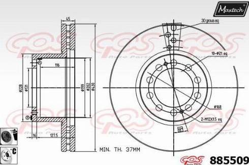 Maxtech 885509.6060 - Тормозной диск autosila-amz.com