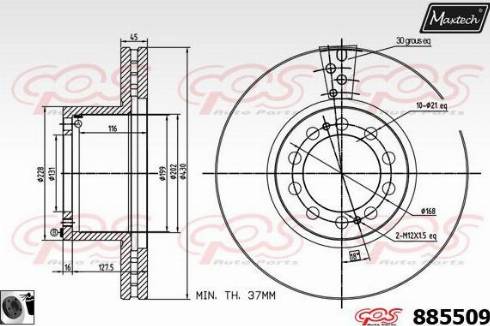 Maxtech 885509.0060 - Тормозной диск autosila-amz.com