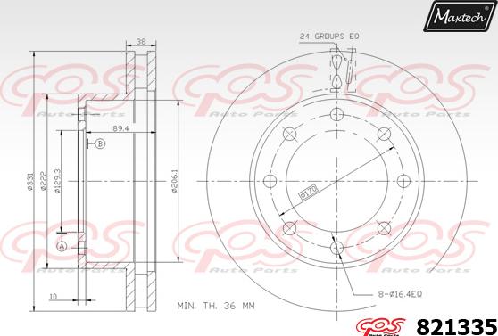 Maxtech 885509 - Тормозной диск autosila-amz.com