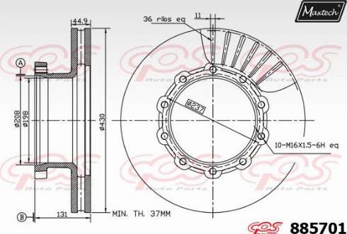 Maxtech 885701.0000 - Тормозной диск autosila-amz.com