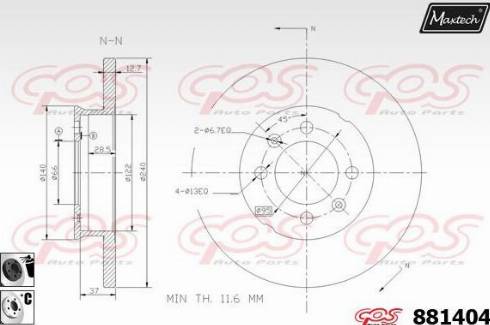 Maxtech 881404.6060 - Тормозной диск autosila-amz.com