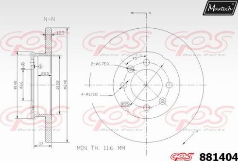 Maxtech 881404.0000 - Тормозной диск autosila-amz.com