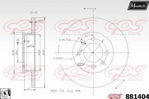 Maxtech 881404.0080 - Тормозной диск autosila-amz.com