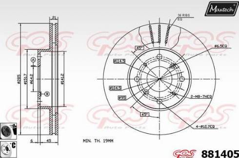 Maxtech 881405.6060 - Тормозной диск autosila-amz.com