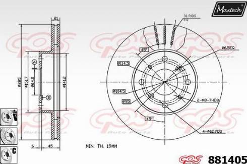 Maxtech 881405.6980 - Тормозной диск autosila-amz.com