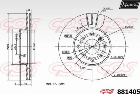 Maxtech 881405.0000 - Тормозной диск autosila-amz.com