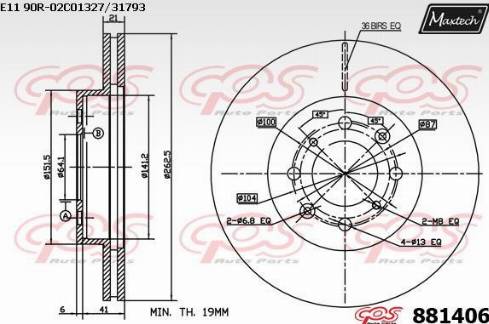 Maxtech 881406.0000 - Тормозной диск autosila-amz.com