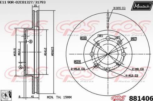 Maxtech 881406.0080 - Тормозной диск autosila-amz.com