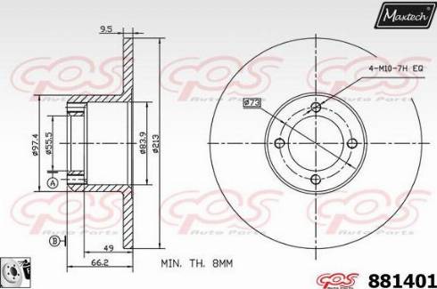 Maxtech 881401.0080 - Тормозной диск autosila-amz.com