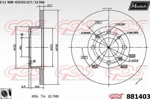 Maxtech 881403.0060 - Тормозной диск autosila-amz.com