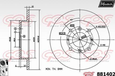 Maxtech 881402.6060 - Тормозной диск autosila-amz.com