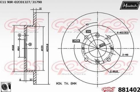 Maxtech 881402.0060 - Тормозной диск autosila-amz.com