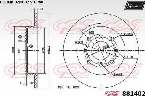 Maxtech 881402.0000 - Тормозной диск autosila-amz.com