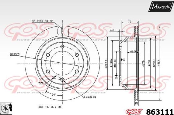 Maxtech 881402 - Тормозной диск autosila-amz.com