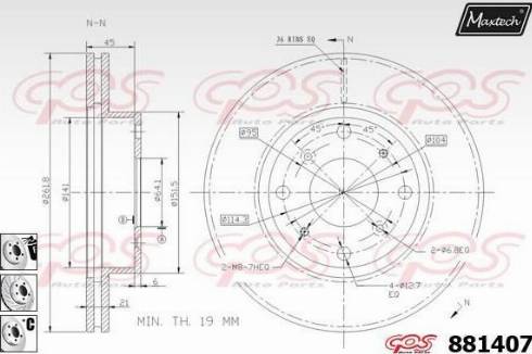 Maxtech 881407.6880 - Тормозной диск autosila-amz.com