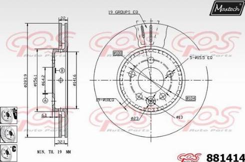 Maxtech 881414.6980 - Тормозной диск autosila-amz.com