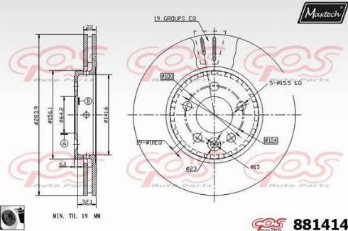 Maxtech 881414.0060 - Тормозной диск autosila-amz.com