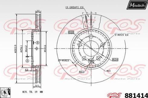 Maxtech 881414.0080 - Тормозной диск autosila-amz.com