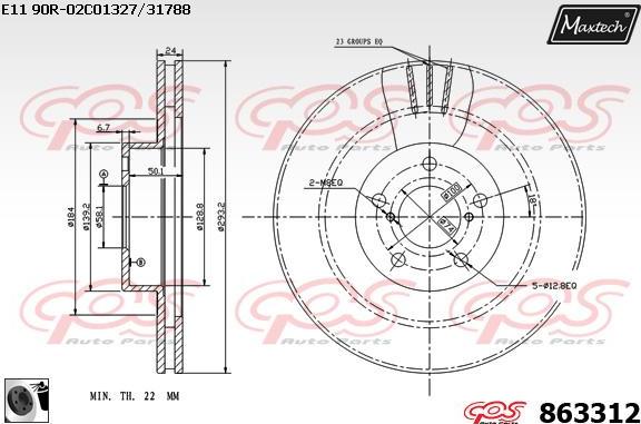 Maxtech 881414 - Тормозной диск autosila-amz.com