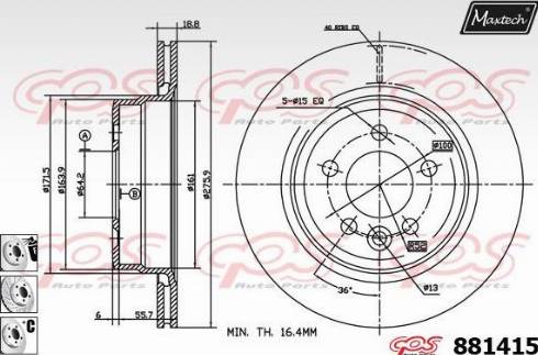 Maxtech 881415.6980 - Тормозной диск autosila-amz.com