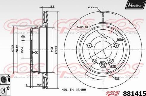 Maxtech 881415.6060 - Тормозной диск autosila-amz.com