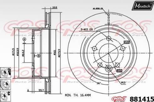 Maxtech 881415.6880 - Тормозной диск autosila-amz.com