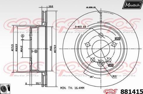 Maxtech 881415.0060 - Тормозной диск autosila-amz.com