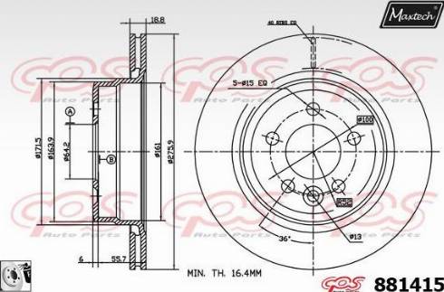 Maxtech 881415.0080 - Тормозной диск autosila-amz.com