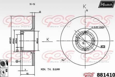 Maxtech 881410.6060 - Тормозной диск autosila-amz.com