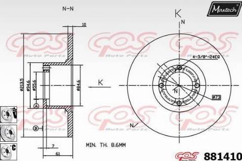 Maxtech 881410.6880 - Тормозной диск autosila-amz.com