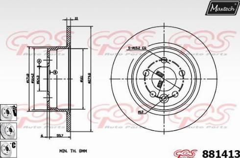 Maxtech 881413.6980 - Тормозной диск autosila-amz.com