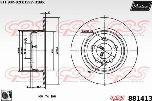 Maxtech 881413.0060 - Тормозной диск autosila-amz.com