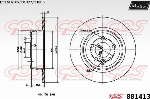 Maxtech 881413.0000 - Тормозной диск autosila-amz.com