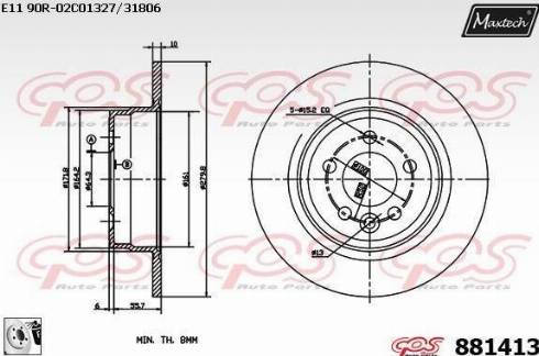 Maxtech 881413.0080 - Тормозной диск autosila-amz.com