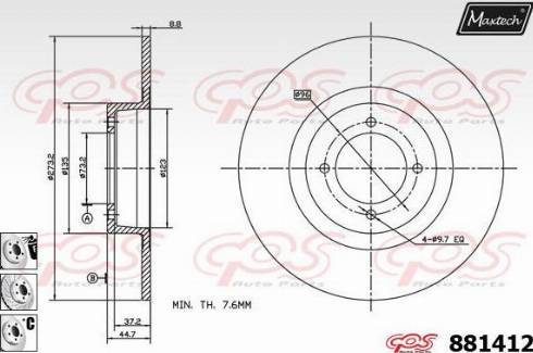 Maxtech 881412.6980 - Тормозной диск autosila-amz.com