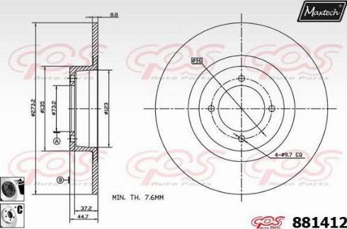 Maxtech 881412.6060 - Тормозной диск autosila-amz.com