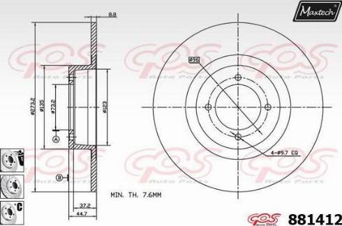 Maxtech 881412.6880 - Тормозной диск autosila-amz.com