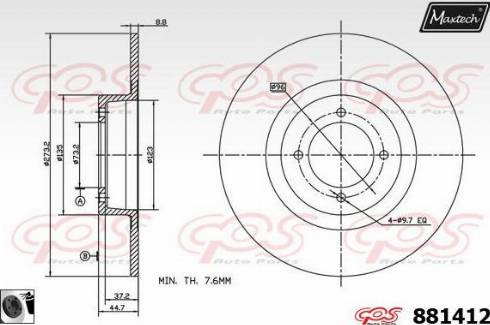 Maxtech 881412.0060 - Тормозной диск autosila-amz.com