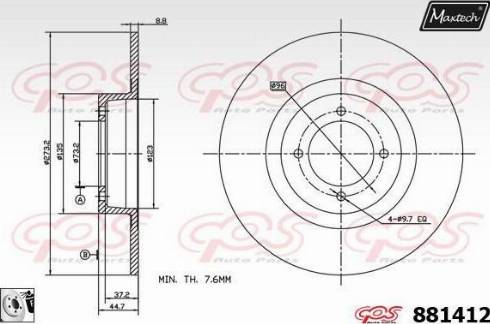 Maxtech 881412.0080 - Тормозной диск autosila-amz.com