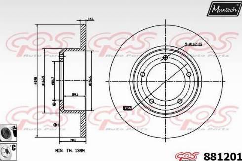 Maxtech 881201.6060 - Тормозной диск autosila-amz.com