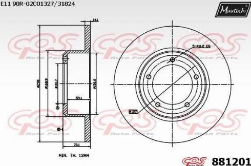 Maxtech 881201.0000 - Тормозной диск autosila-amz.com