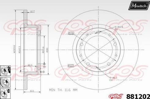 Maxtech 881202.6980 - Тормозной диск autosila-amz.com