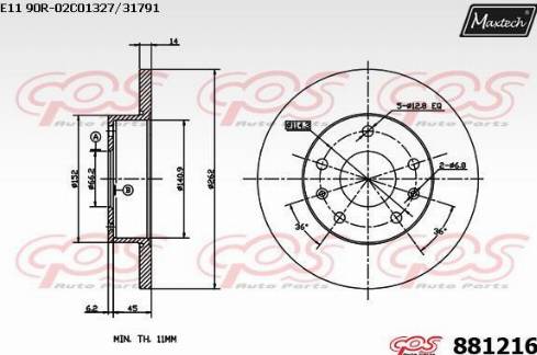 Maxtech 881216.0000 - Тормозной диск autosila-amz.com