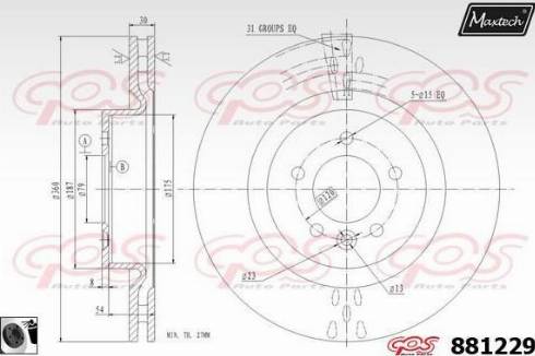 Maxtech 881229.0060 - Тормозной диск autosila-amz.com