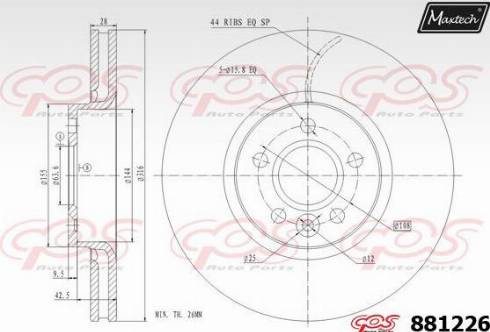 Maxtech 881226.0000 - Тормозной диск autosila-amz.com