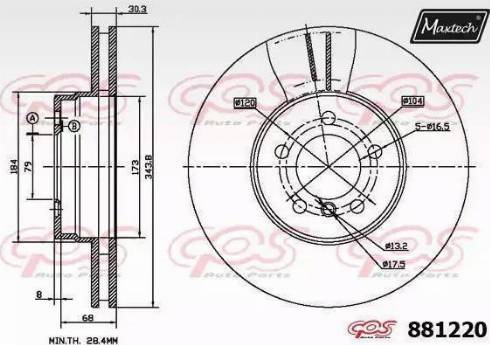 Maxtech 881220.6060 - Тормозной диск autosila-amz.com