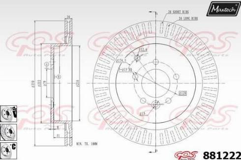 Maxtech 881222.6880 - Тормозной диск autosila-amz.com