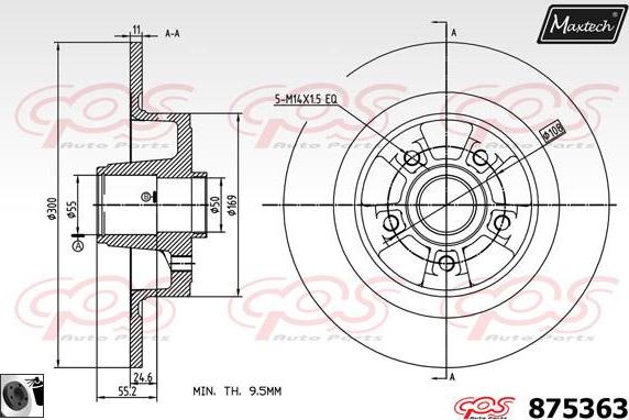 Maxtech 883446 - Тормозной диск autosila-amz.com