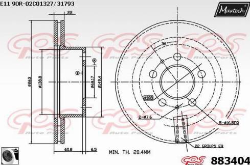 Maxtech 883404.0060 - Тормозной диск autosila-amz.com